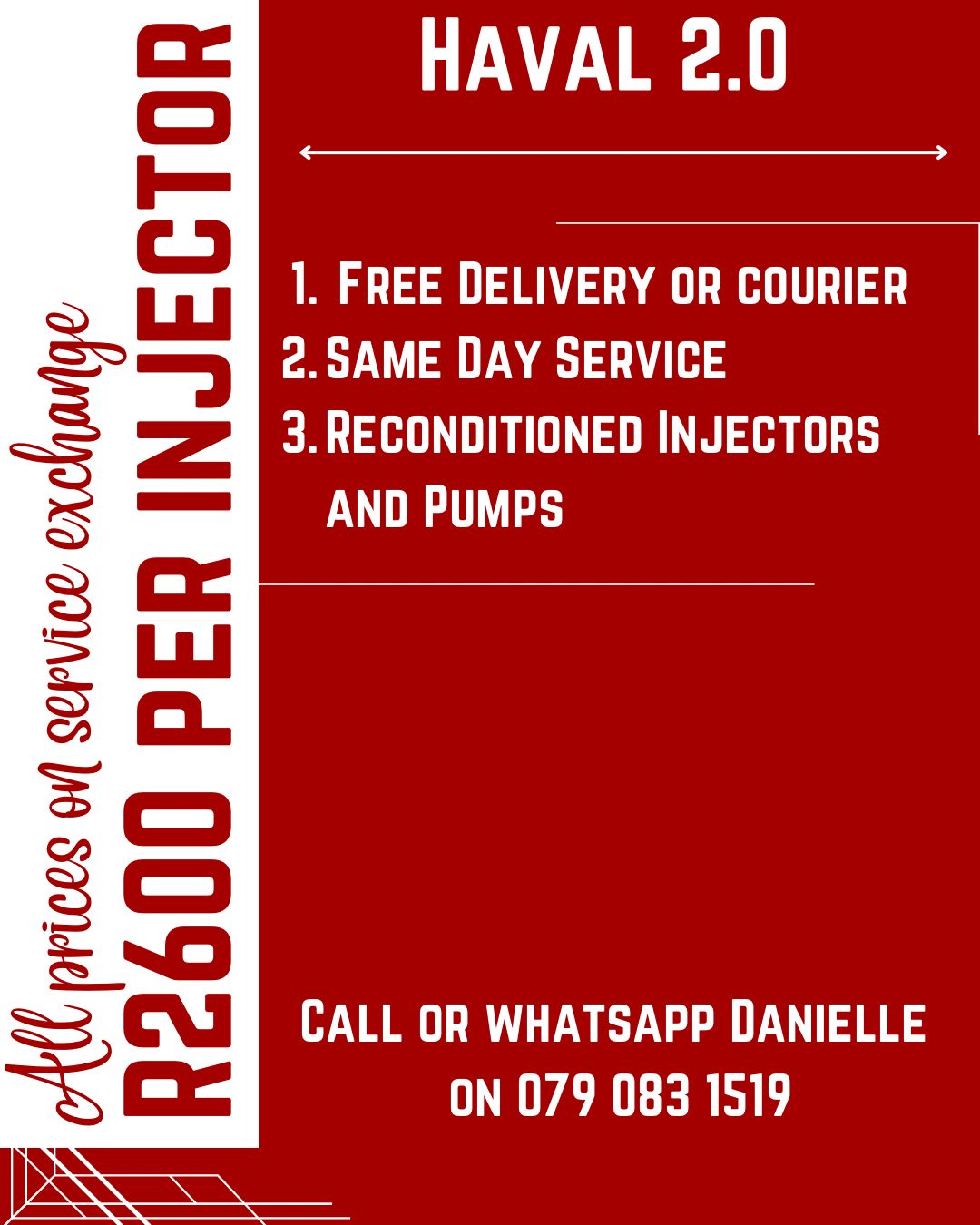 HAVAL 2.0 INJECTORS FOR SALE WITH WARRANTY INCLUDED - Private Seller