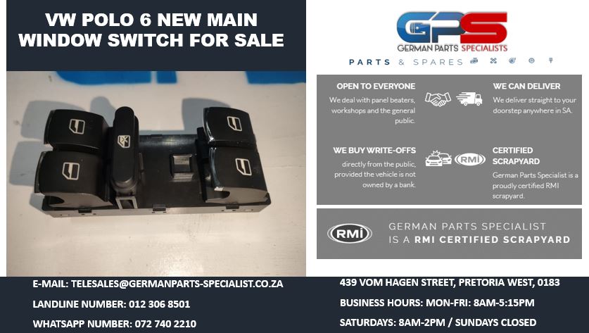 VW POLO 6 NEW MAIN WINDOW SWITCH FOR SALE - Private Seller VW POLO 6 NEW MAIN WINDOW SWITCH FOR SALE - Private Seller