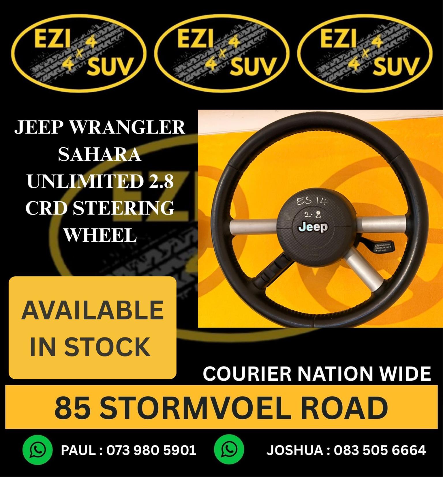 JEEP WRANGLER SAHARA UNLIMITED 2.8 CRD STEERING WHEEL CONTACT F/PRICE - Private Seller JEEP WRANGLER SAHARA UNLIMITED 2.8 CRD STEERING WHEEL CONTACT F/PRICE - Private Seller