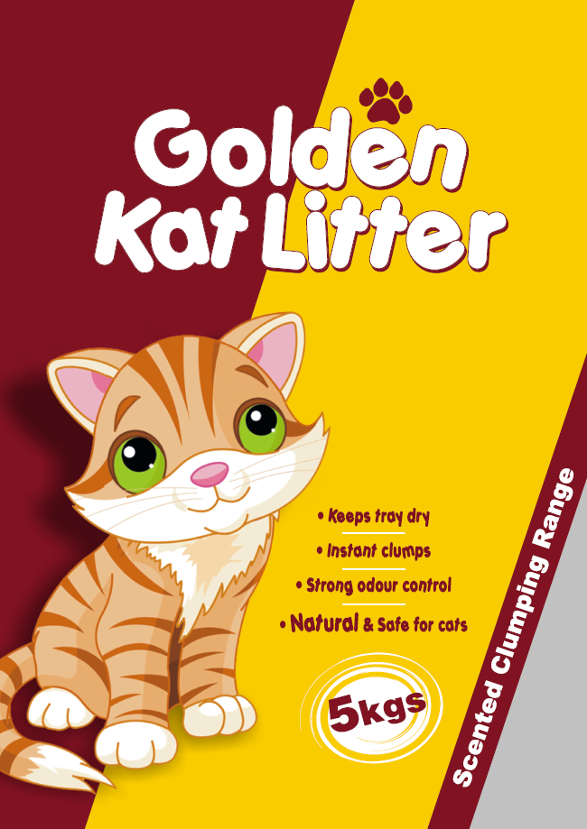 4x 5kg | Golden Kat Litter Premium Natural Clay Scented Cat Litter