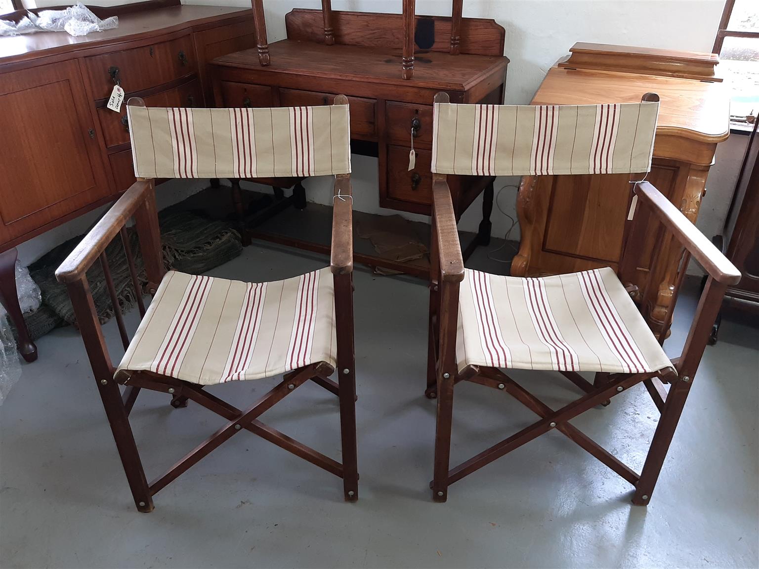 Antique, teak, director's chairs
