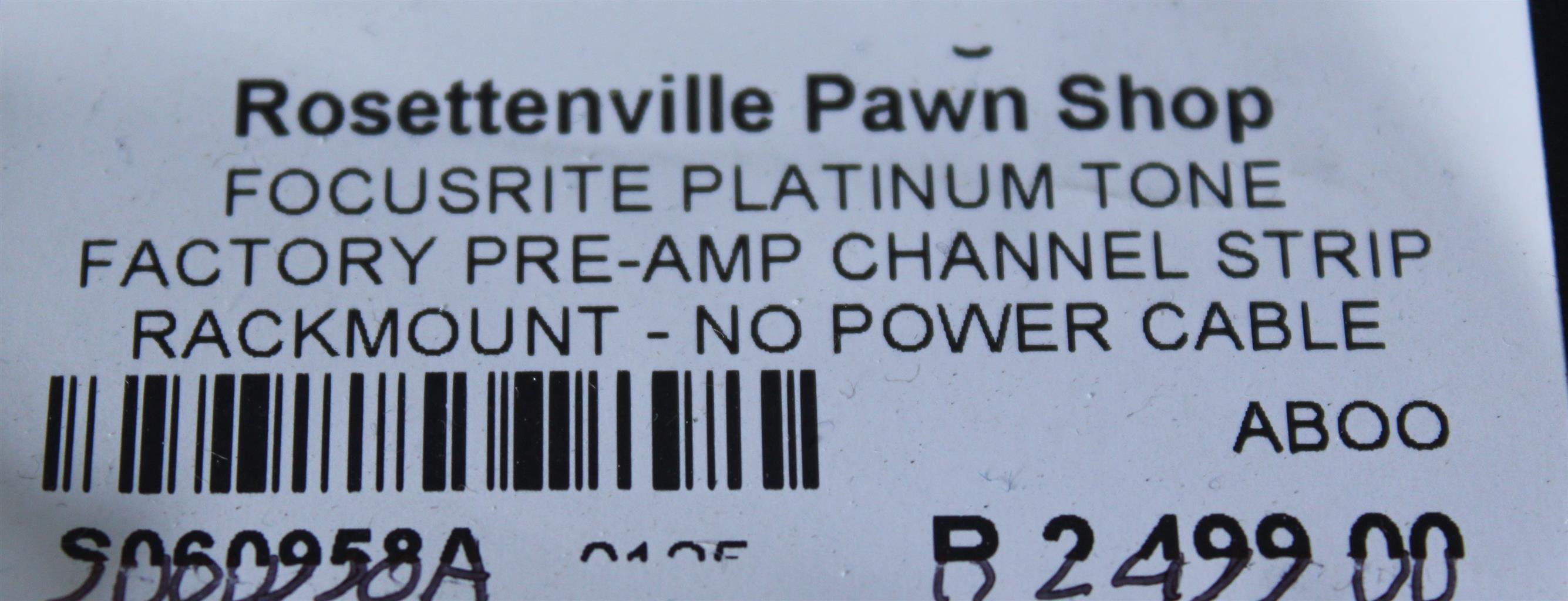 FOCUSRITE PLANTINUM TONE FACTORY PRE-AMP CHANNEL STRIP RACKMOUNT S060958A