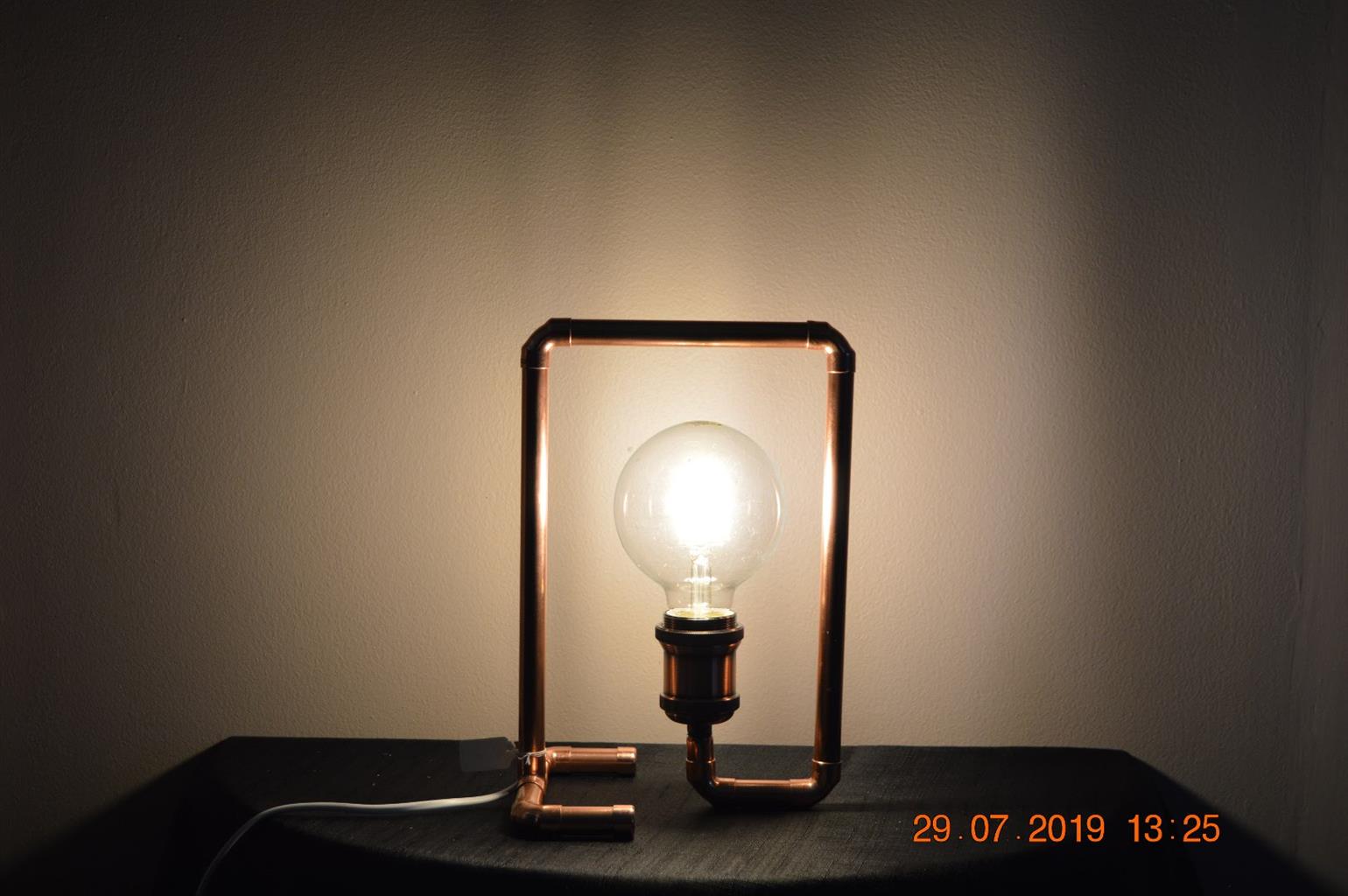 Homemade Copper Lamps and candle holders