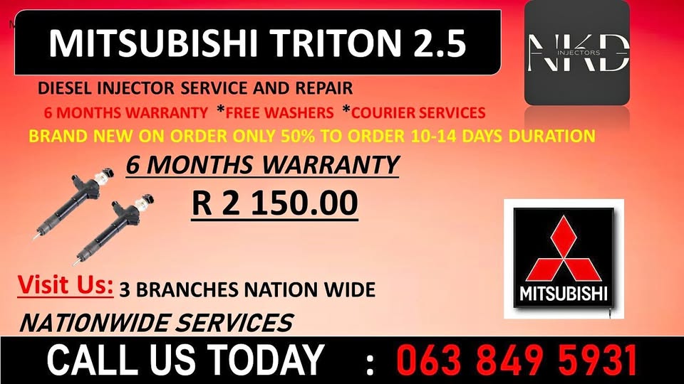 MITSUBISHI TRITON 2.5 DIESEL INJECTORS FOR SALE NATIONWIDE - Private Seller MITSUBISHI TRITON 2.5 DIESEL INJECTORS FOR SALE NATIONWIDE - Private Seller