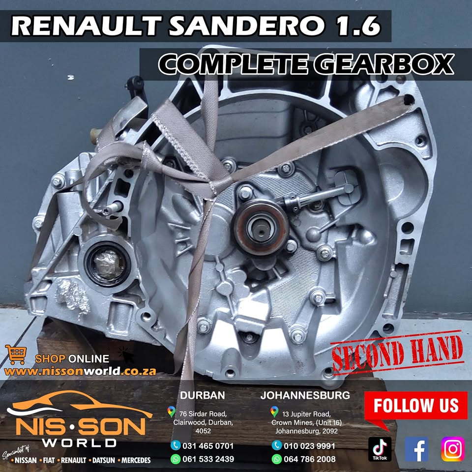 Used RENAULT SANDERO 1.6 COMPLETE GEARBOX for sale in KwaZulu