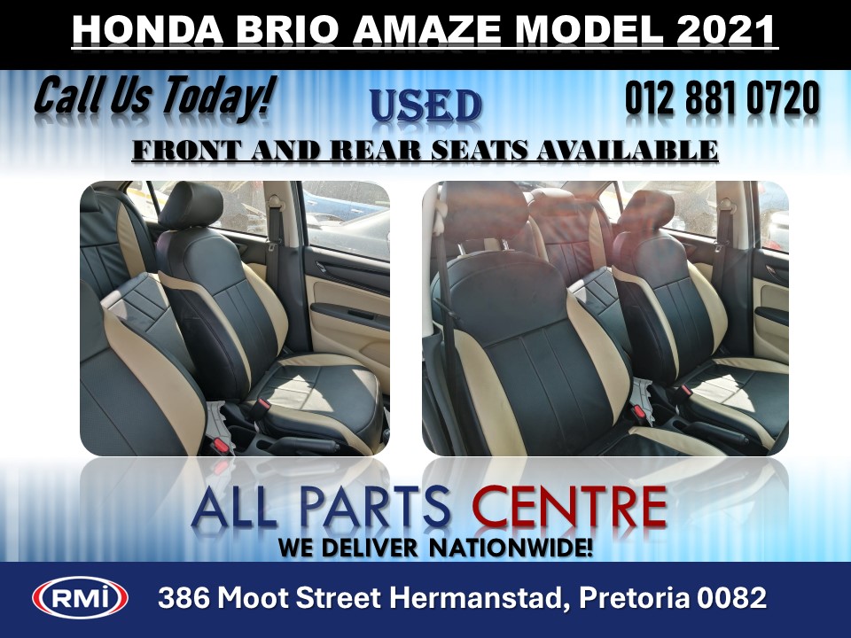 Honda Brio Amaze Model 2021 Used Front and Rear Seats for Sale Honda Brio Amaze Model 2021 Used Front and Rear Seats for Sale