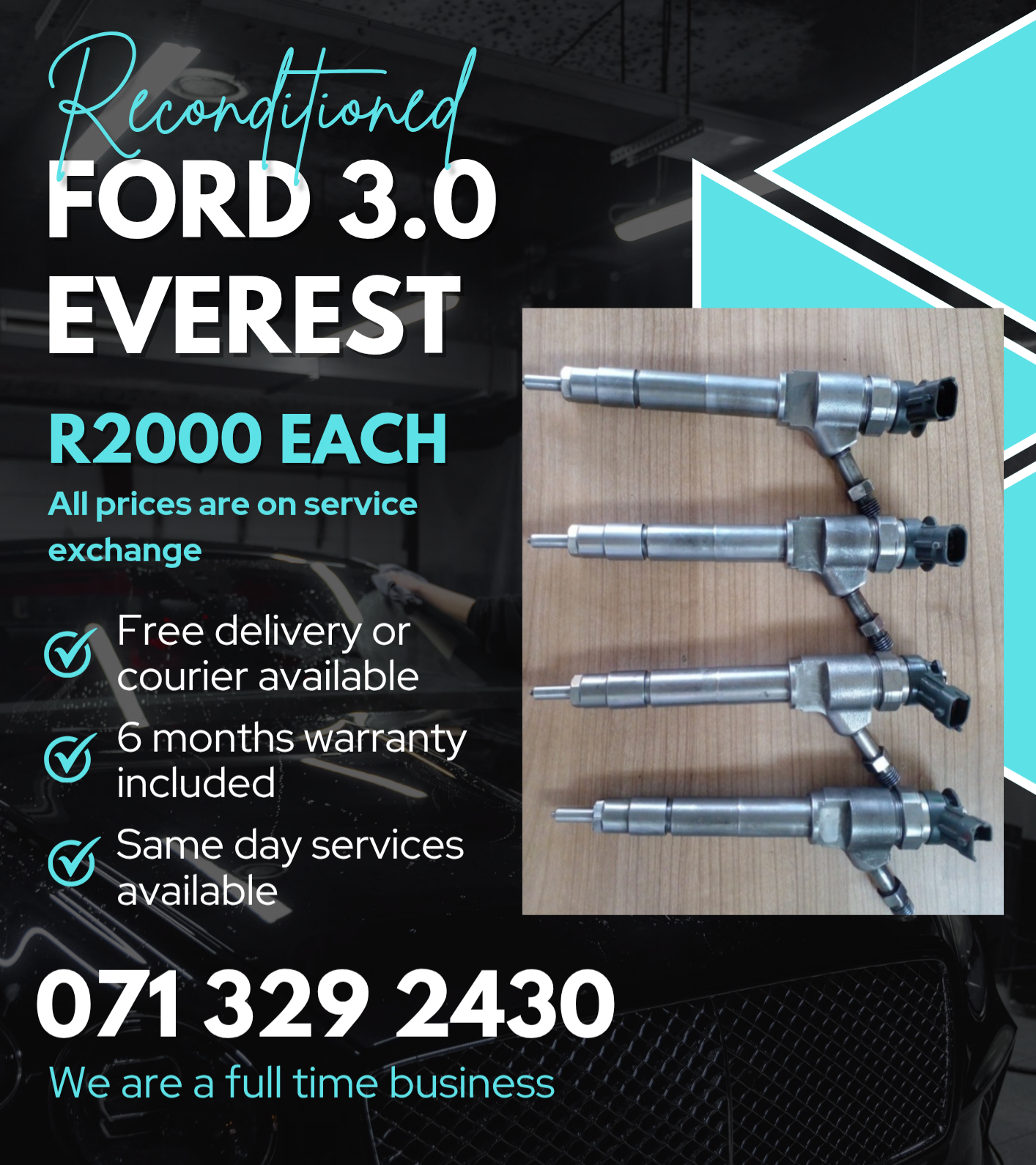 FORD EVEREST 3.0 DIESEL INJECTORS FOR SALE WITH WARRANTY - Private Seller FORD EVEREST 3.0 DIESEL INJECTORS FOR SALE WITH WARRANTY - Private Seller