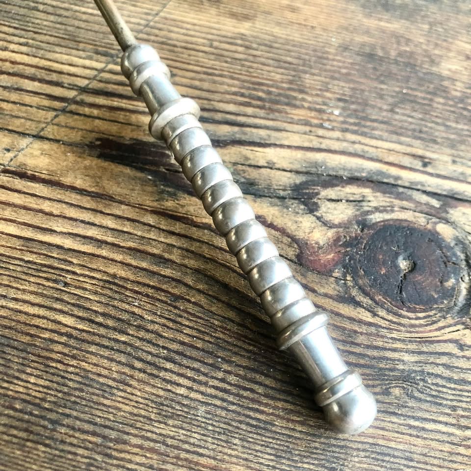 Vintage Etched Metal Old Candle Snuffer