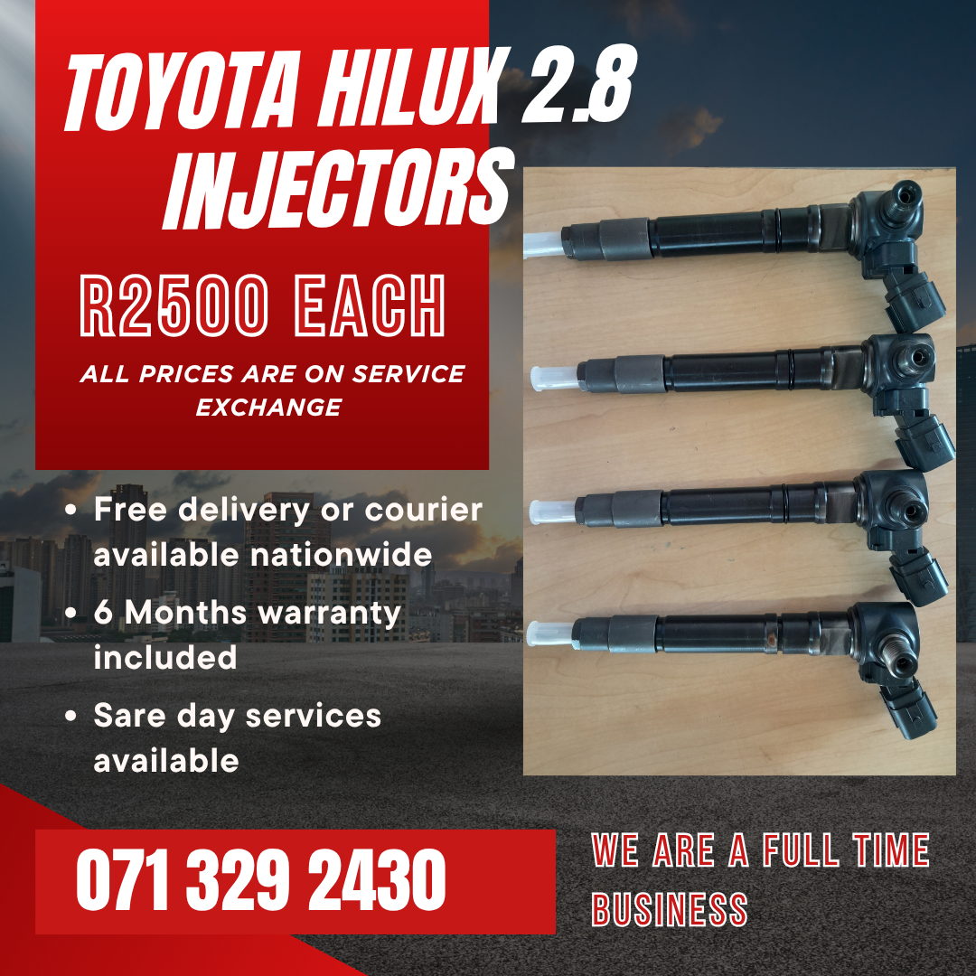 TOYOTA HILUX 2.8 INJECTORS FOR SALE WITH WARRANTY ON