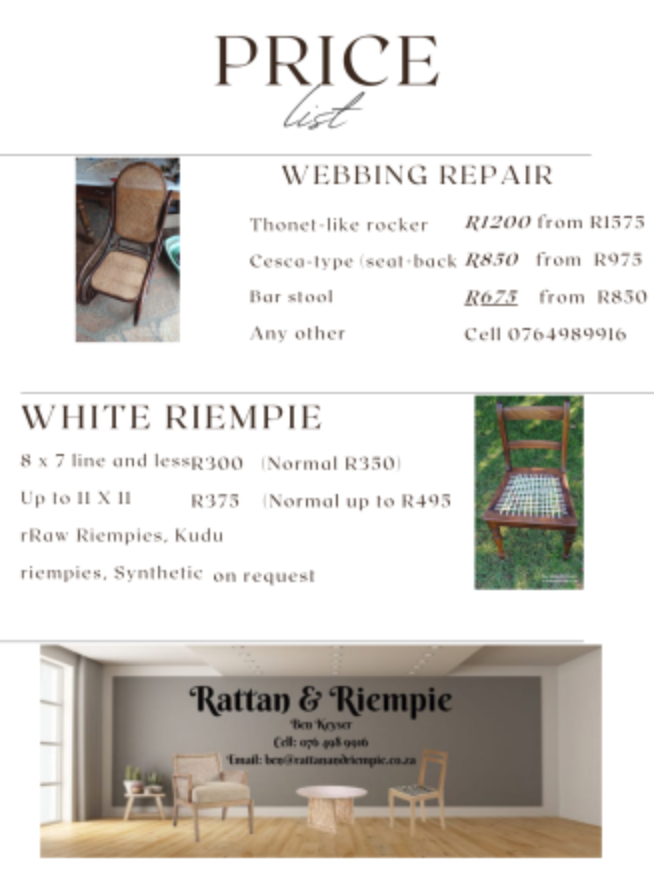 Rattan, white riempie PROMO Rattan, white riempie PROMO