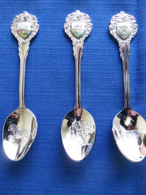 Collectible teaspoons with place names