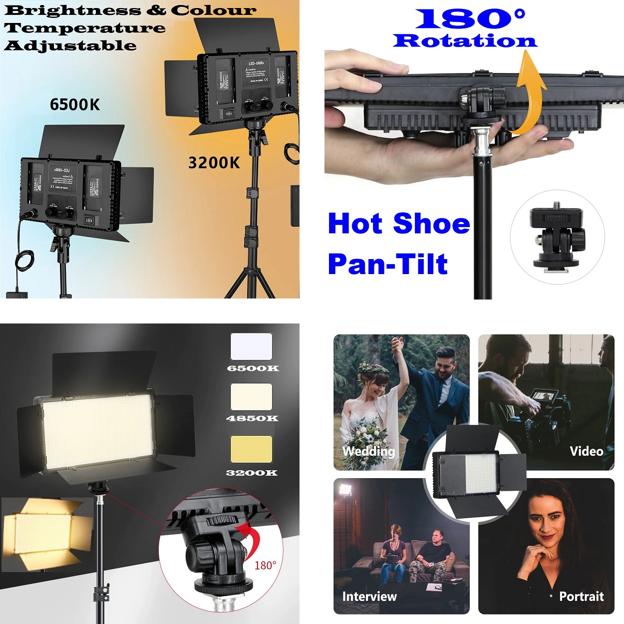 Professional Video & Photography LED VariColor Pro LED Light Kit (Rechargeable)