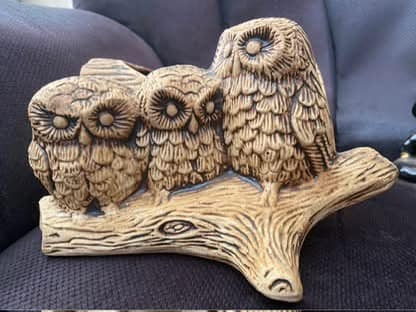 vintage owl family ceramic type vase