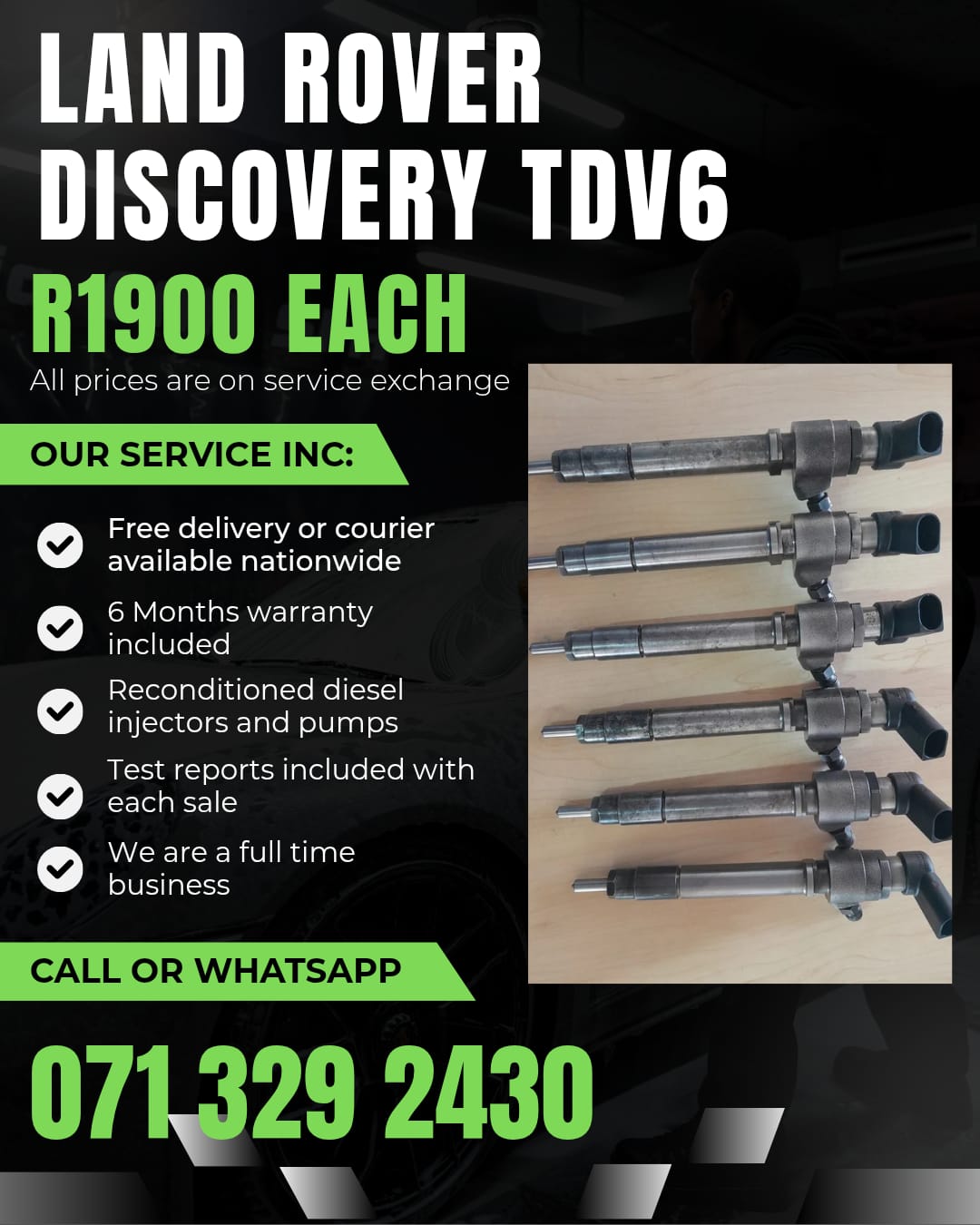 LAND ROVER DISCOVERY TDV6 INJECTORS FOR SALE - Private Seller LAND ROVER DISCOVERY TDV6 INJECTORS FOR SALE - Private Seller