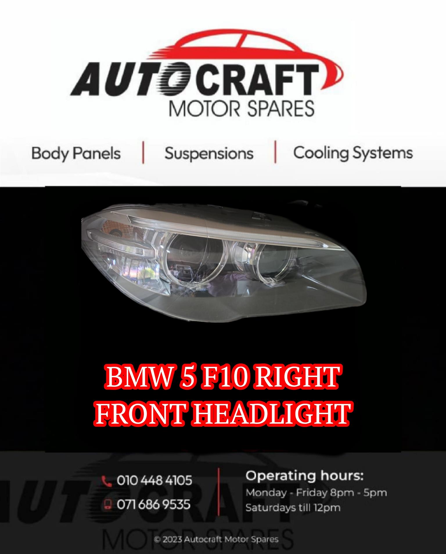 BMW5 F10 right front headlight