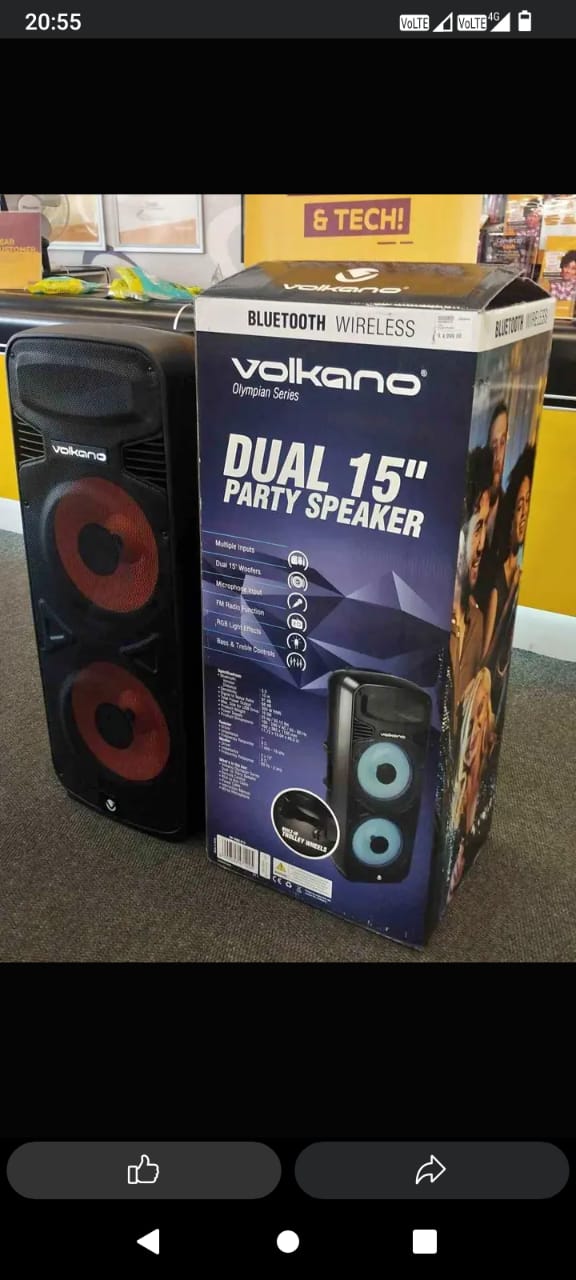 volkano Olympian Series Dual 15" Bluetooth speaker volkano Olympian Series Dual 15" Bluetooth speaker