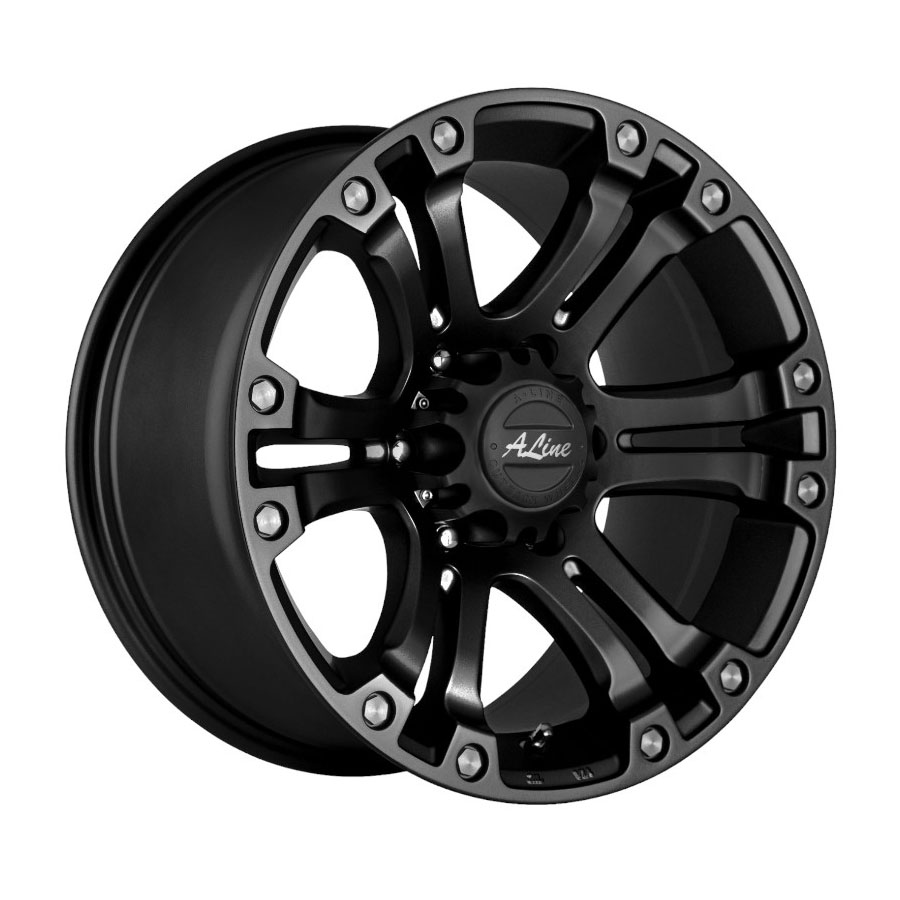 17″ A-Line Granite 6/114 Satin Black Alloy Wheels