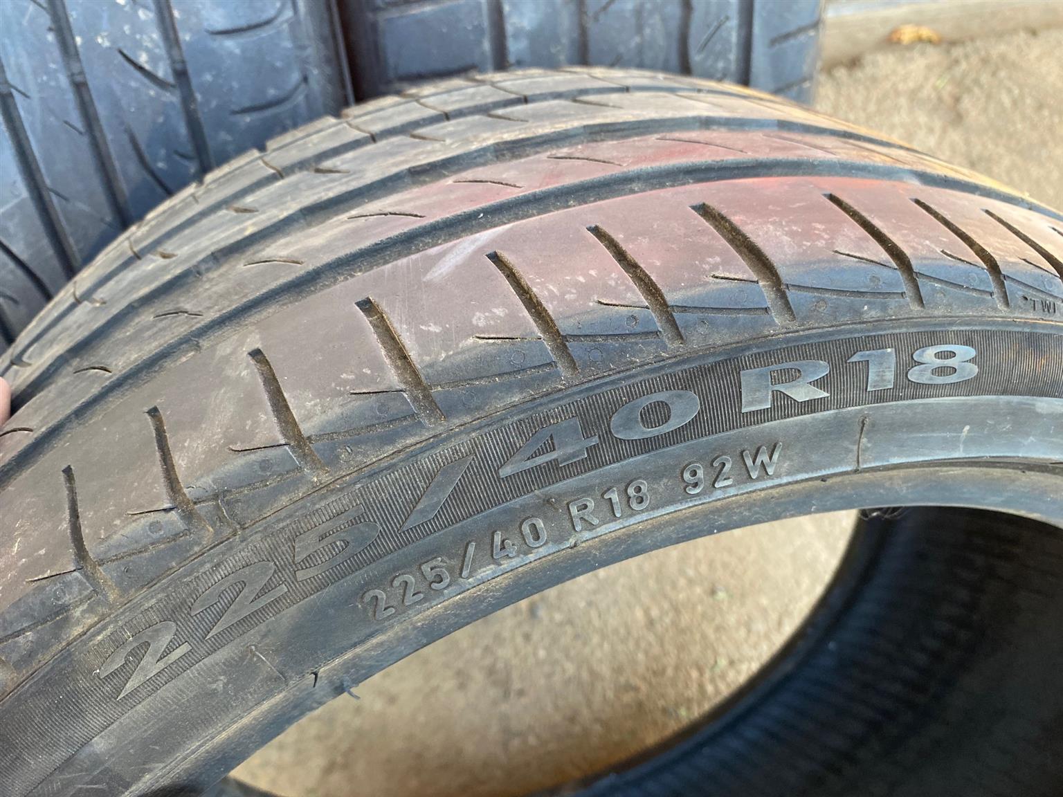Tyres 225x40x18 - Private Seller