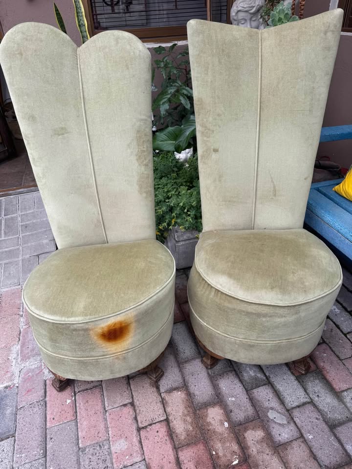 Vintage high back chairs