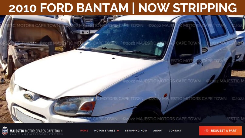 Now stripping 2010 FORD BANTAM for parts - Private Seller Now stripping 2010 FORD BANTAM for parts - Private Seller