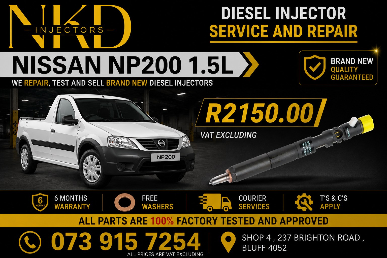 Nissan NP200 1.5L_Diesel_Injectors - Private Seller Nissan NP200 1.5L_Diesel_Injectors - Private Seller