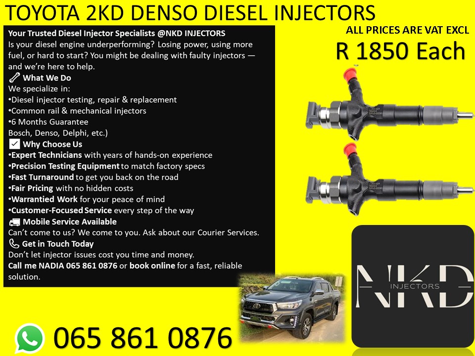 2KD DIESEL INJECTORS FOR SALE ON IMMEDIATE EXCHANGE - Private Seller 2KD DIESEL INJECTORS FOR SALE ON IMMEDIATE EXCHANGE - Private Seller