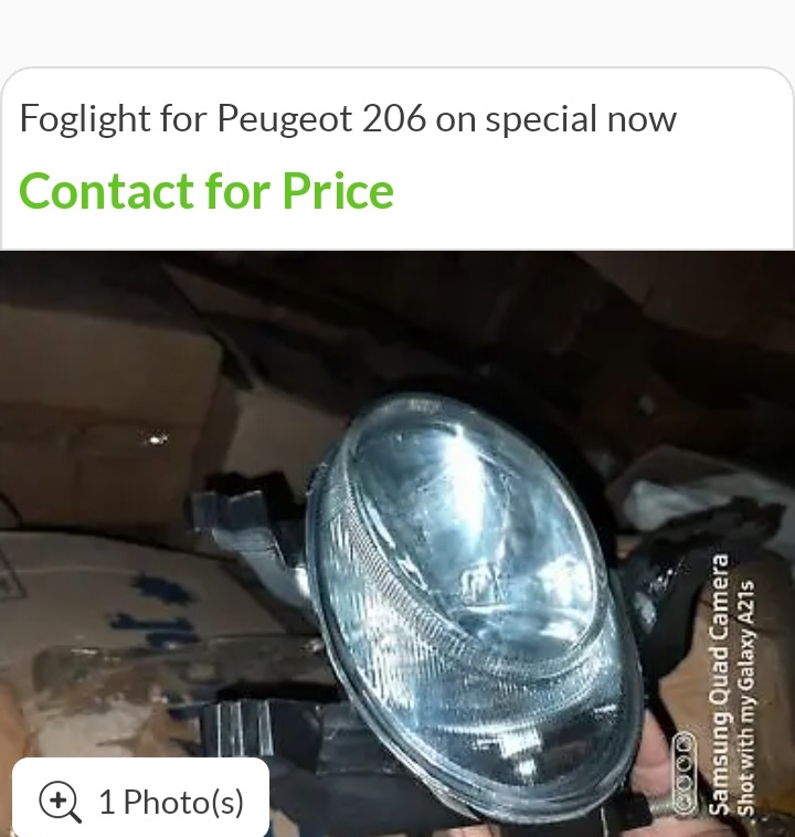 Peugeot 206 fog light - Private Seller