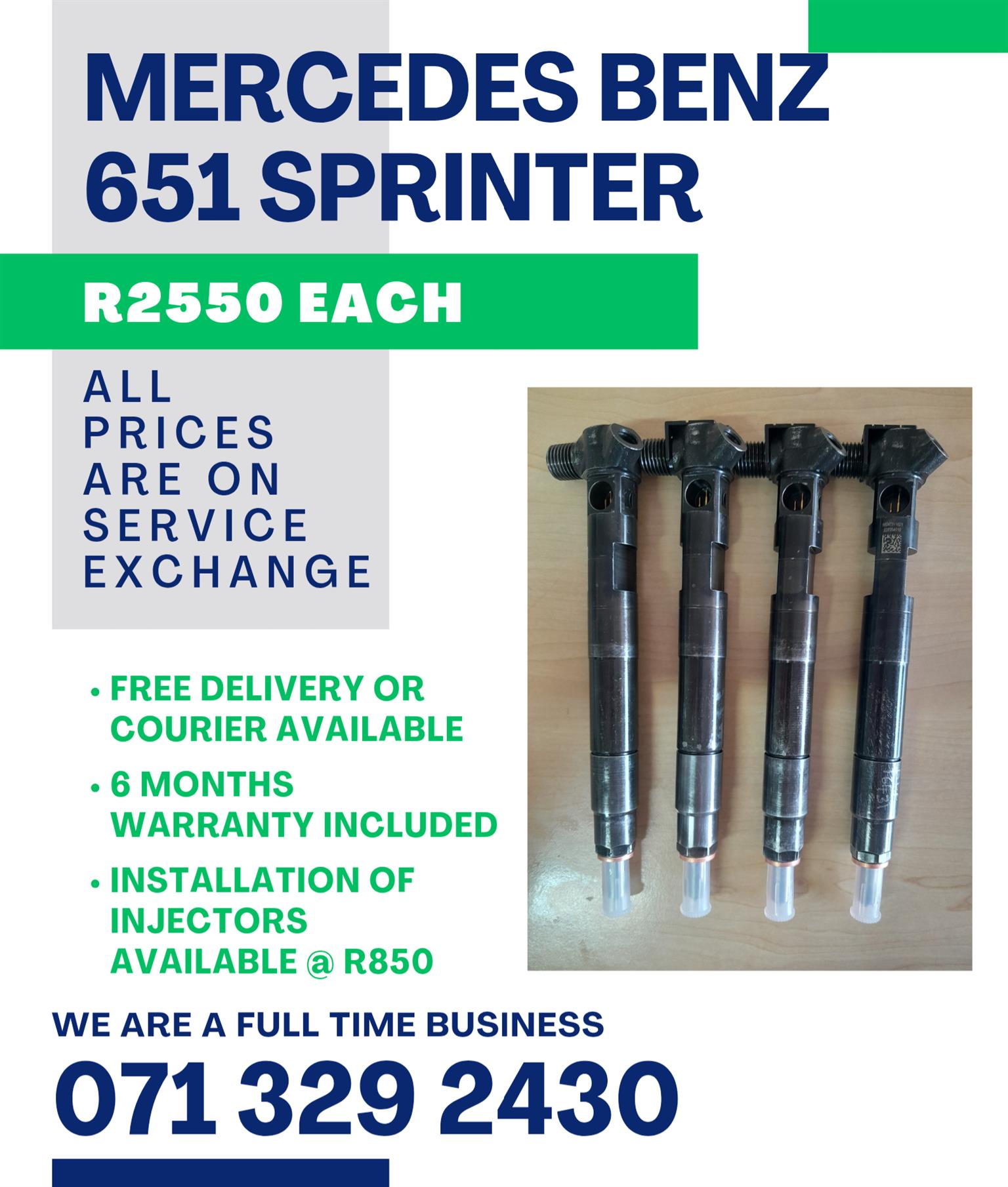 MERCEDES BENZ SPRINTER 651 INJECTORS FOR SALE WITH WARRANTY - Private Seller MERCEDES BENZ SPRINTER 651 INJECTORS FOR SALE WITH WARRANTY - Private Seller