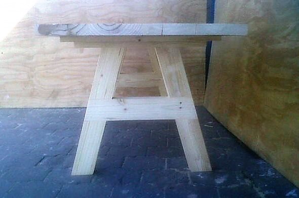 Patio table Chunky Cottage series 1800 A-Frame legs Raw