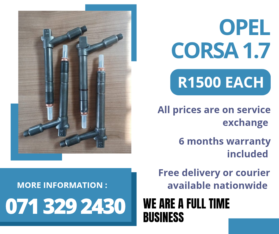 OPEL CORSA 1.7 INJECTORS FOR SALE WITH WARRANTY - Private Seller OPEL CORSA 1.7 INJECTORS FOR SALE WITH WARRANTY - Private Seller