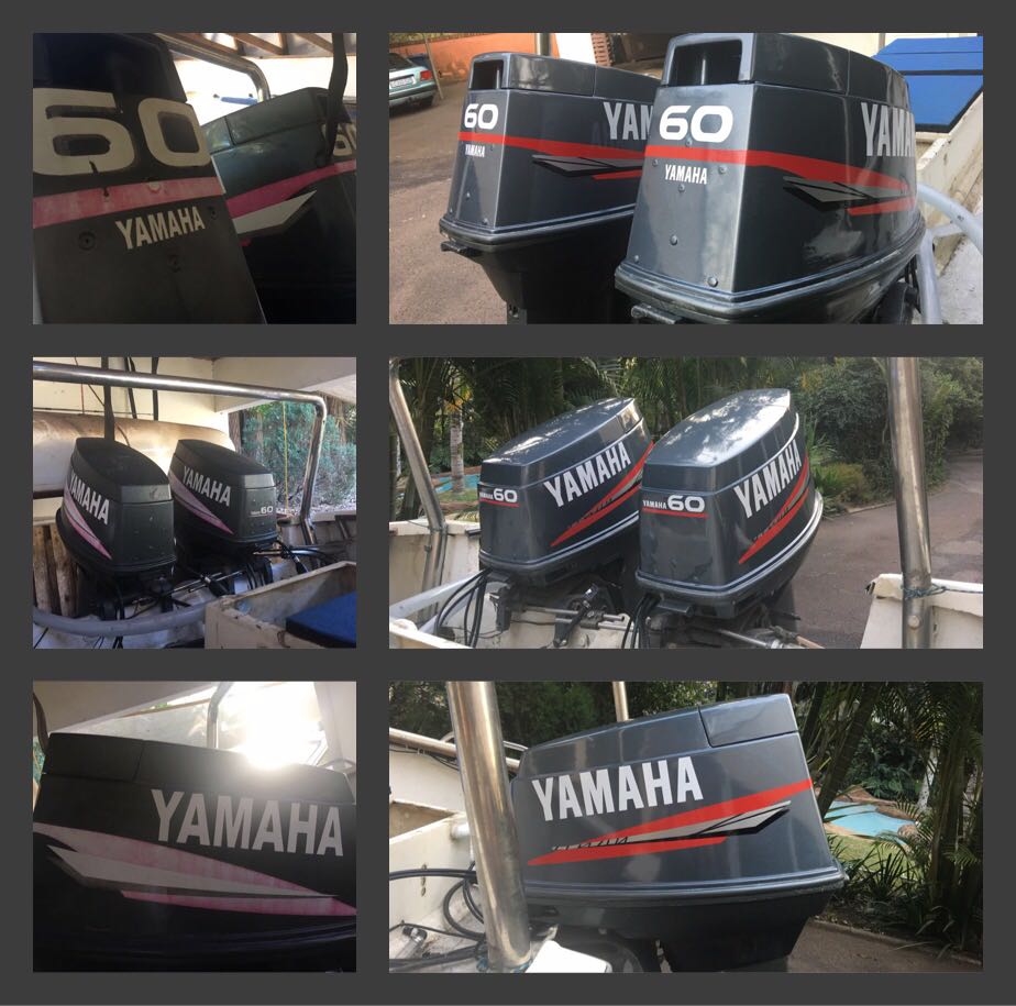 Yamaha two stroke outboard motor cowl stickers decals vinyl cut graphics
