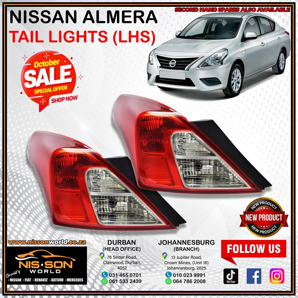 Nissan Almera Tail Lights (LHS) - Private Seller Nissan Almera Tail Lights (LHS) - Private Seller
