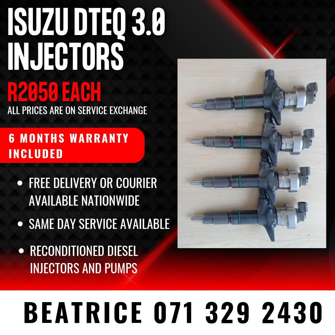 ISUZU DTEQ 3.0 INJECTORS FOR SALE WITH WARRANTY INCLUDED - Private Seller ISUZU DTEQ 3.0 INJECTORS FOR SALE WITH WARRANTY INCLUDED - Private Seller