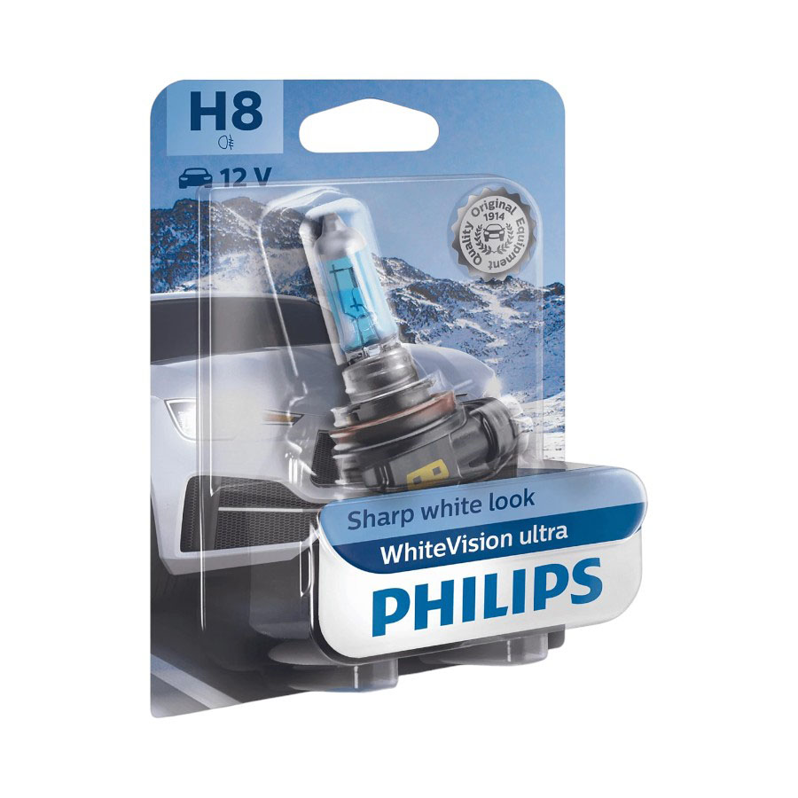 Philips White Vision Headlight Bulb – H8 (each)