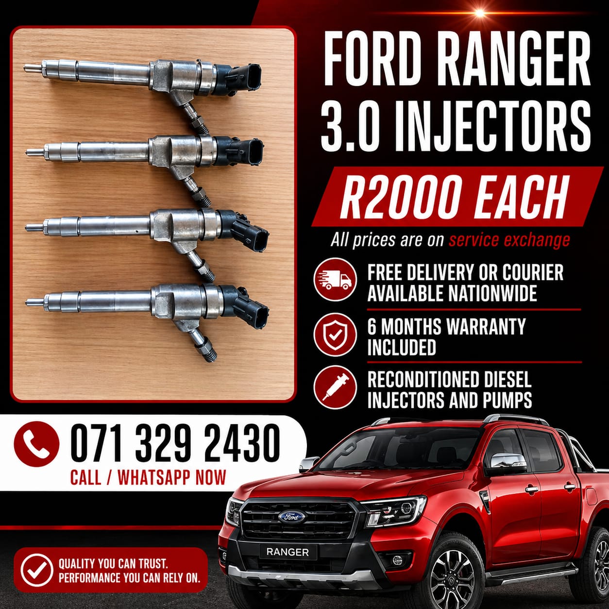 FORD RANGER 3.0 INJECTORS FOR SALE WITH WARRANTY - Private Seller FORD RANGER 3.0 INJECTORS FOR SALE WITH WARRANTY - Private Seller