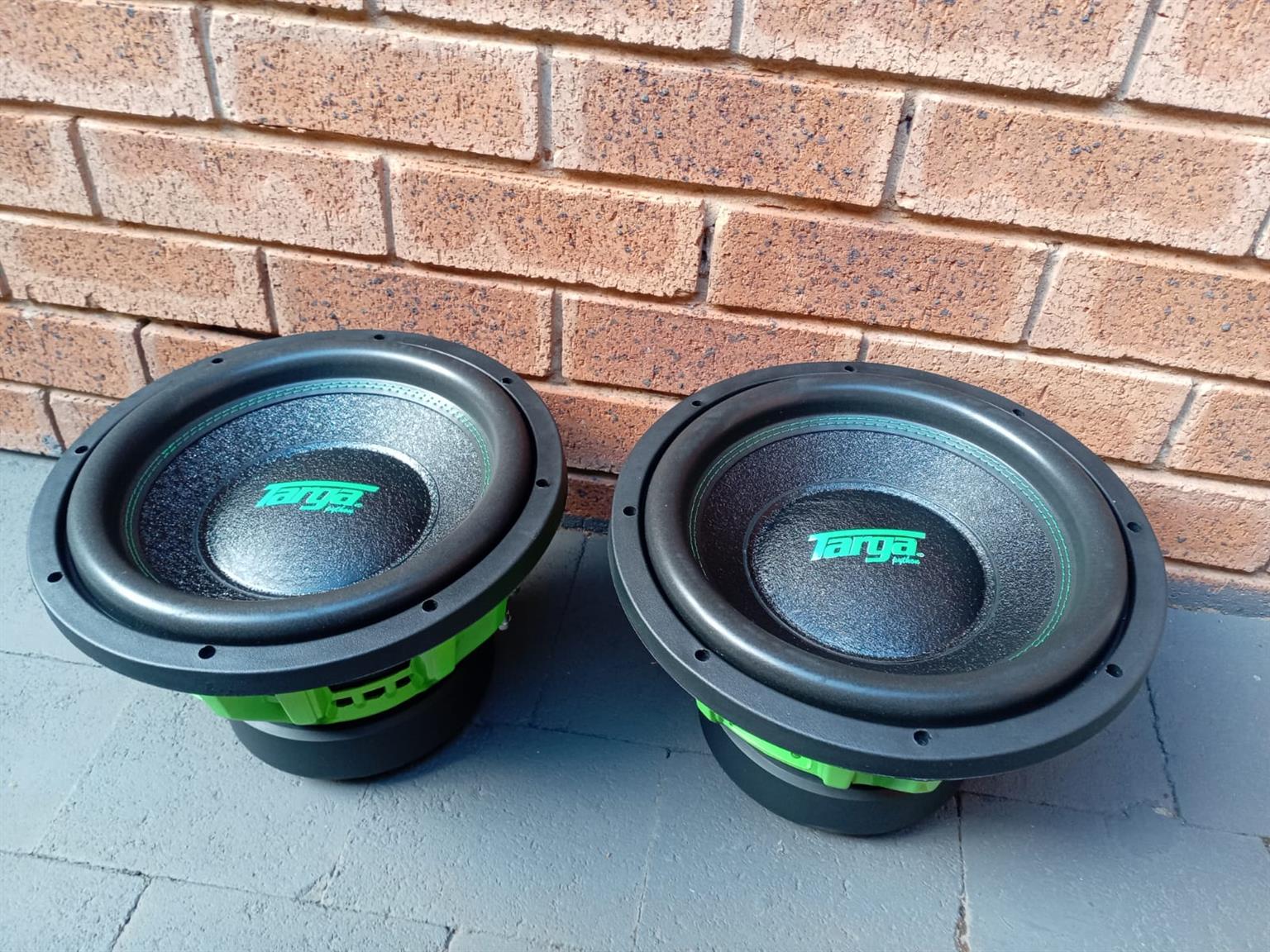 Car Audio Bass Combo 2 x Pythons Subwoofers & 34500w Targa Amplifier