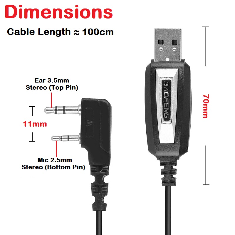 USB Programming Cable plus CD For Two-Way Walkie Talkie Radios/Transceivers. NEW