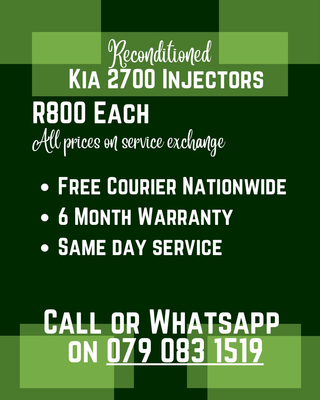 KIA 2700 INJECTORS FOR SALE WITH WARRANTY INCLUDED - Private Seller KIA 2700 INJECTORS FOR SALE WITH WARRANTY INCLUDED - Private Seller