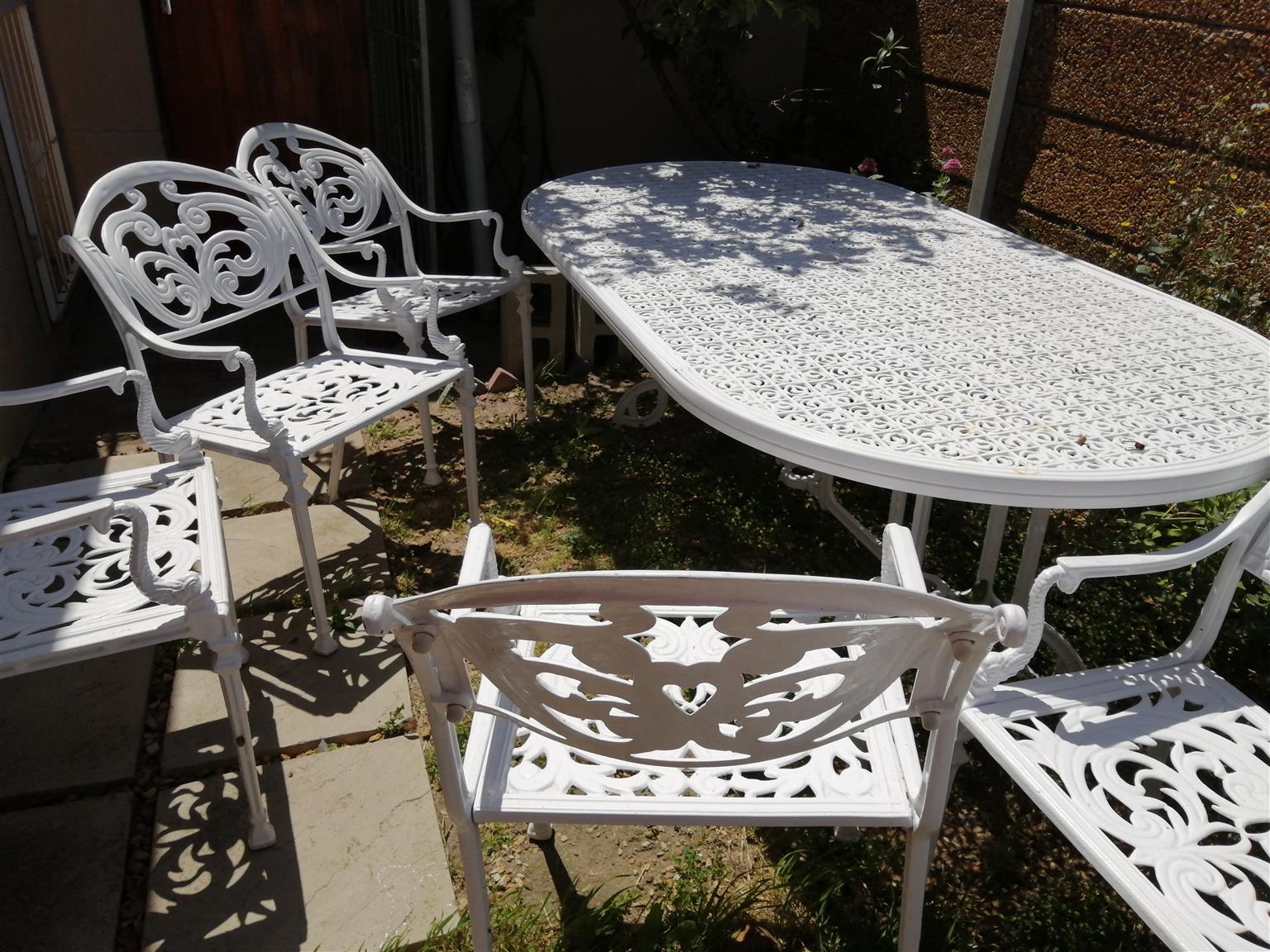 cast metal patio set