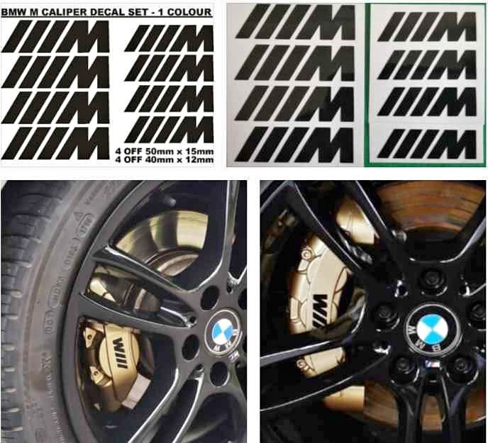 BMW M logo brake caliper stickers decal sets - Private Seller