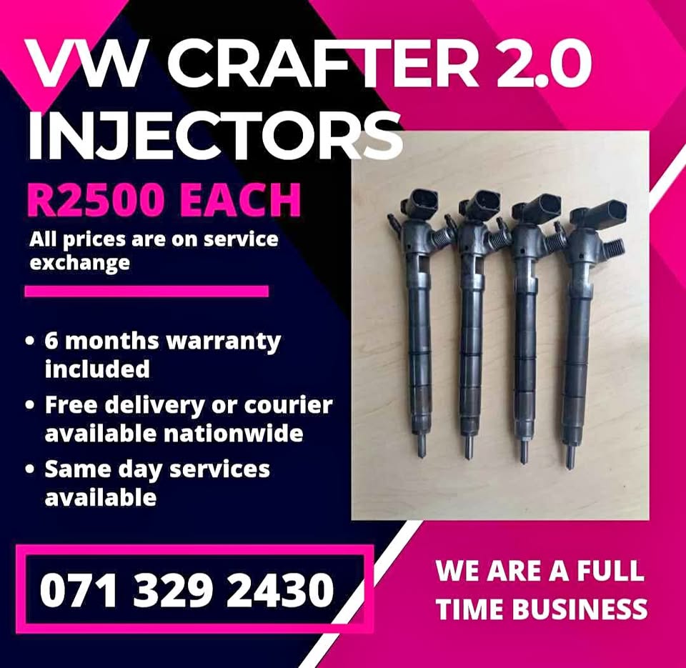 VW CRAFTER 2.0 DIESEL INJECTORS FOR SALE WITH WARRANTY VW CRAFTER 2.0 DIESEL INJECTORS FOR SALE WITH WARRANTY