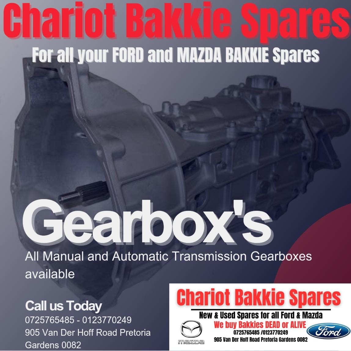 GEARBOX'S USED FOR SALE MAZDA AND FORD BAKKIES - Private Seller