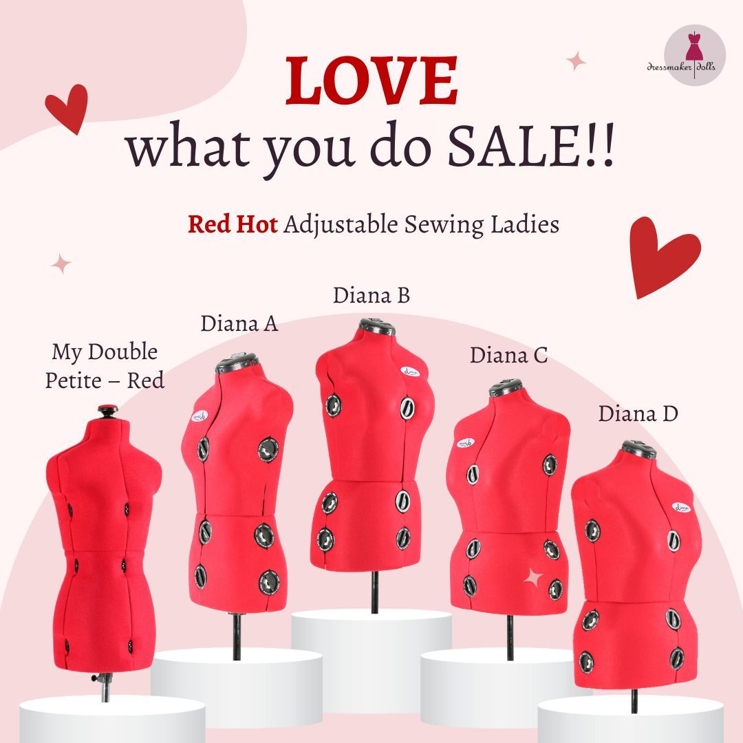 Dressmaker Doll/Sewing Mannequin/Tailors Dummy - Diana A - Red - Small ...