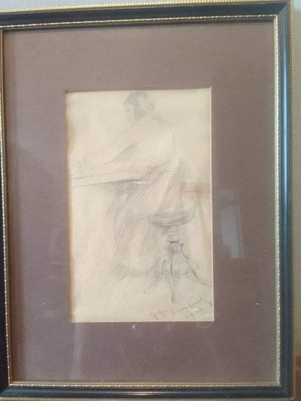 A Pencil drawing by an unknown artist signed and dated 1902