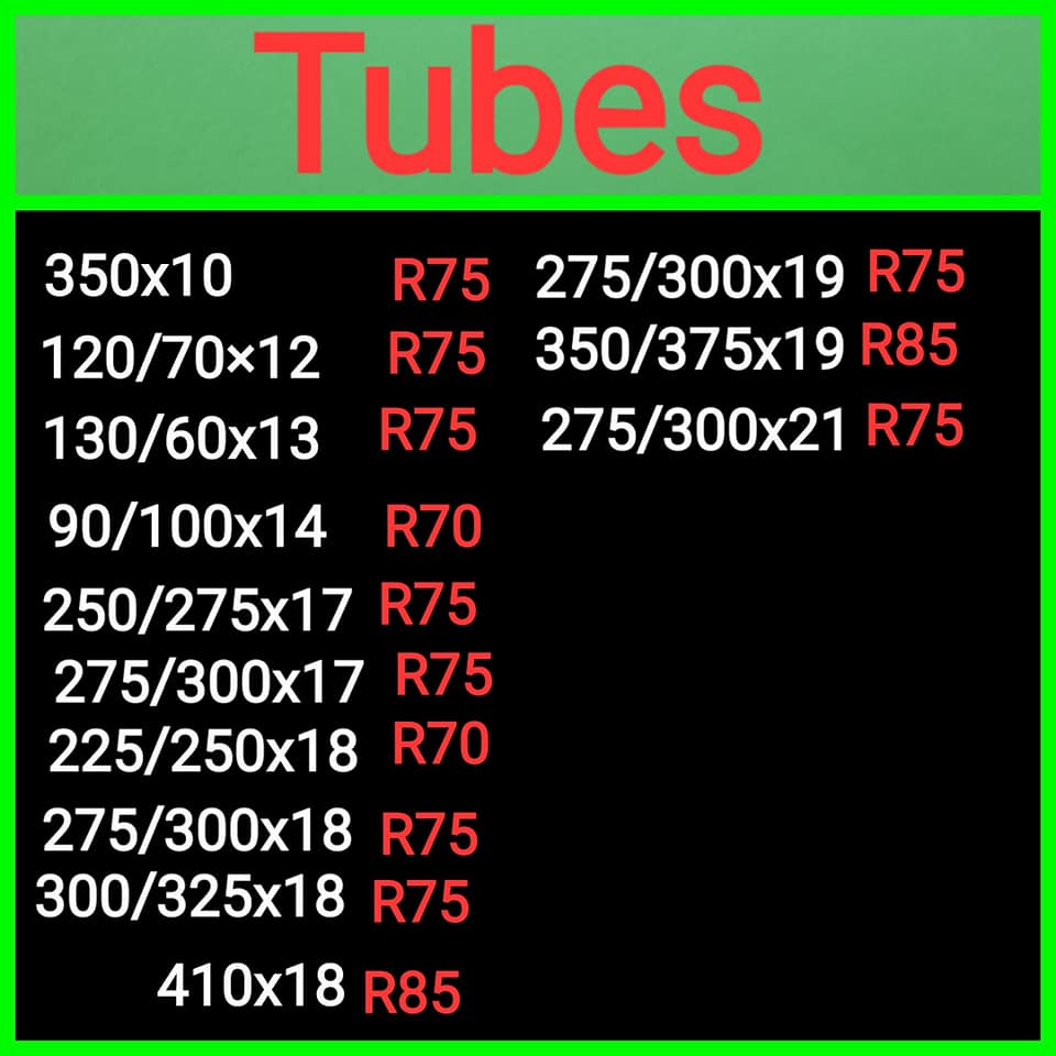 Delivery Tyres and Sprockets
