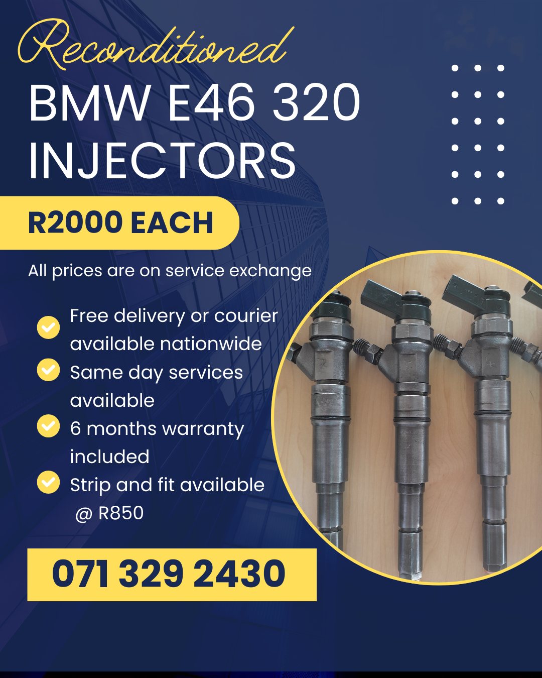 BMW E46 320 INJECTORS FOR SALE WITH WARRANTY ON - Private Seller BMW E46 320 INJECTORS FOR SALE WITH WARRANTY ON - Private Seller