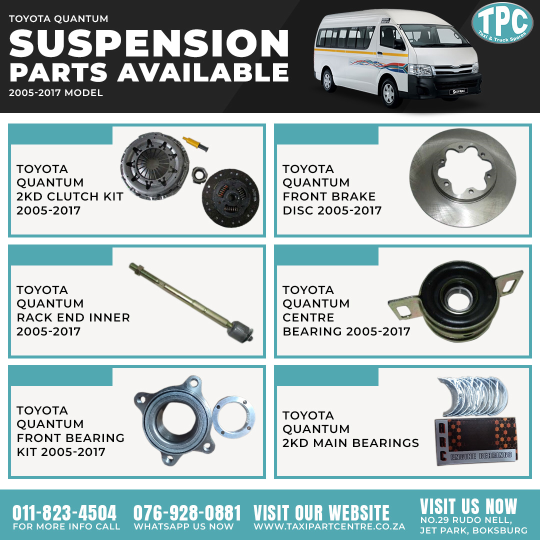 Toyota Quantum Suspension parts available in store - Private Seller