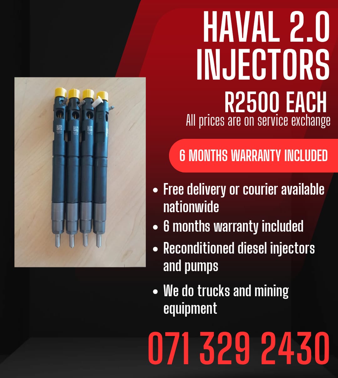HAVAL 2.0 INJECTORS FOR SALE WITH WARRANTY - Private Seller HAVAL 2.0 INJECTORS FOR SALE WITH WARRANTY - Private Seller