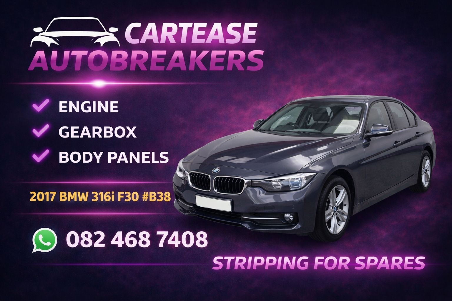 2017 BMW 316i F30 #B38 Stripping For Spares!!! - Private Seller 2017 BMW 316i F30 #B38 Stripping For Spares!!! - Private Seller