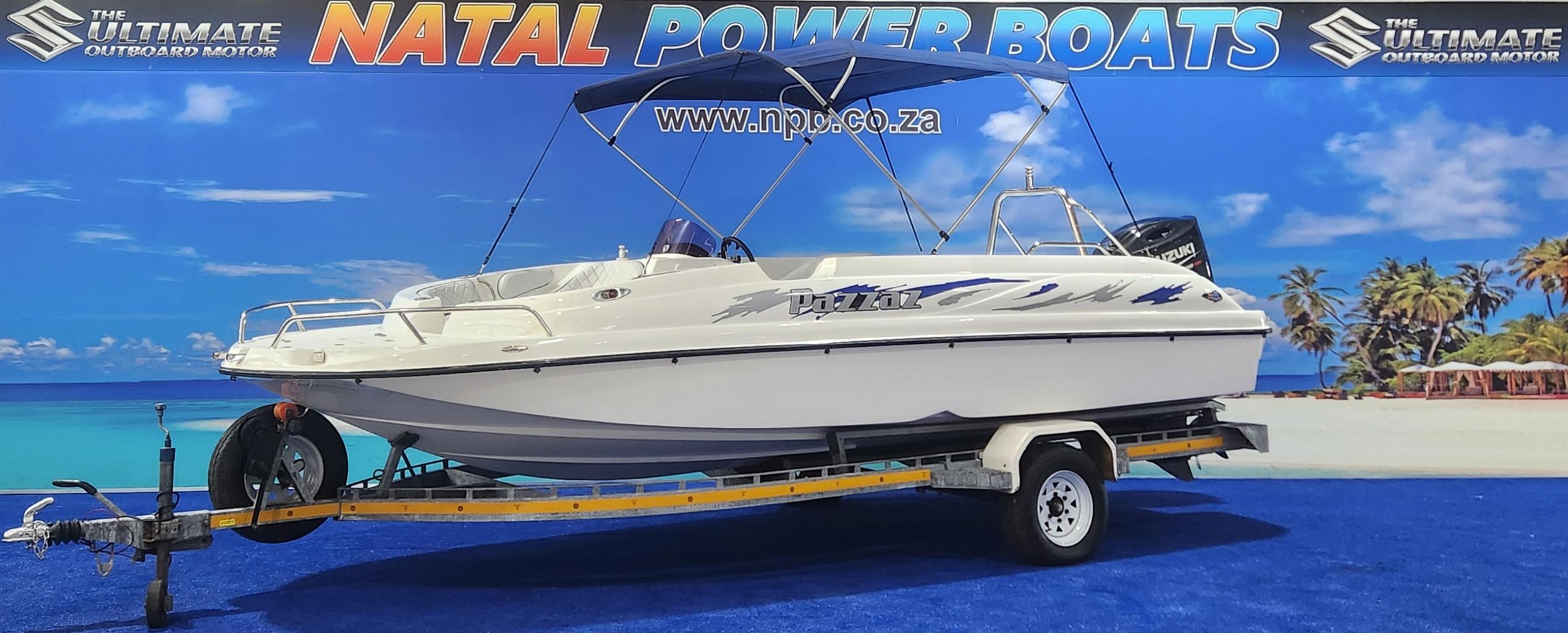 PAZZAZ 20 FT ON TRAILER 200 HP SUZUKI 4 STROKE 2015 MODEL